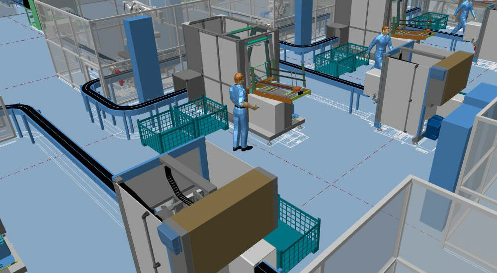 Moderna pianificazione della fabbrica grazie al layout di fabbrica 3D